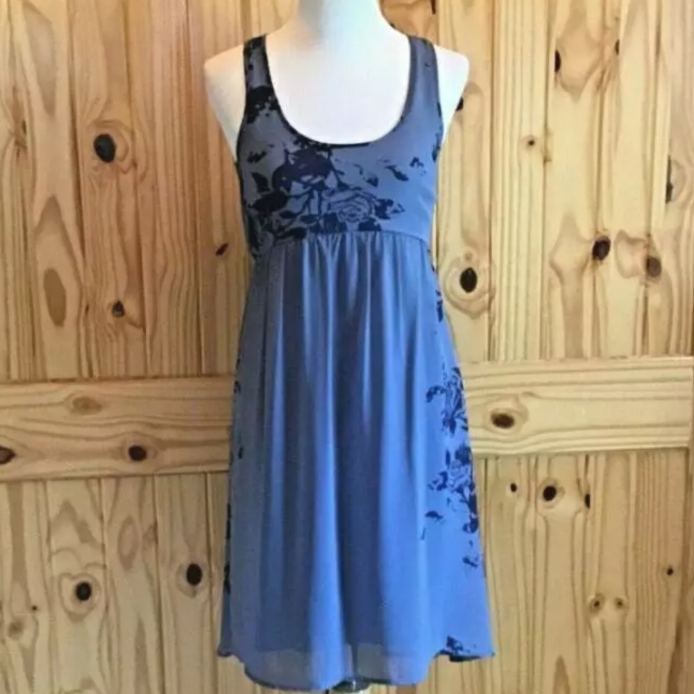 ANTHROPOLOGIE PINS & NEEDLES BLUE PRINT DRESS